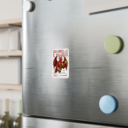 Dumbbells & Dragons Vinyl Sticker — Gym Dragon Fitness Decal ("Dost Thou Even Hoist?")