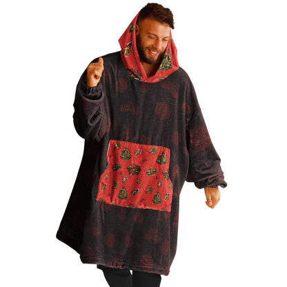 DND Dumbbells & Dragons Gym Lover Oversized Hoodie Blanket - AOP