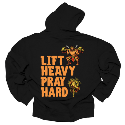 Hoodie - "Lift Heavy Pray Hard" Fitness Hoodie (Gym Motivation, Faith & Strength)