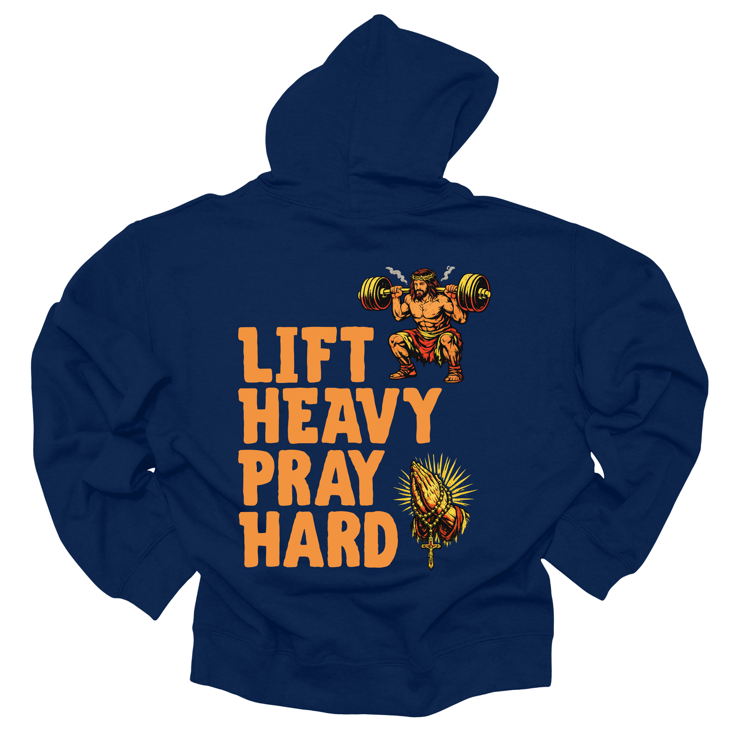 Hoodie - "Lift Heavy Pray Hard" Fitness Hoodie (Gym Motivation, Faith & Strength)