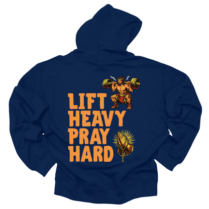 Hoodie - "Lift Heavy Pray Hard" Fitness Hoodie (Gym Motivation, Faith & Strength)