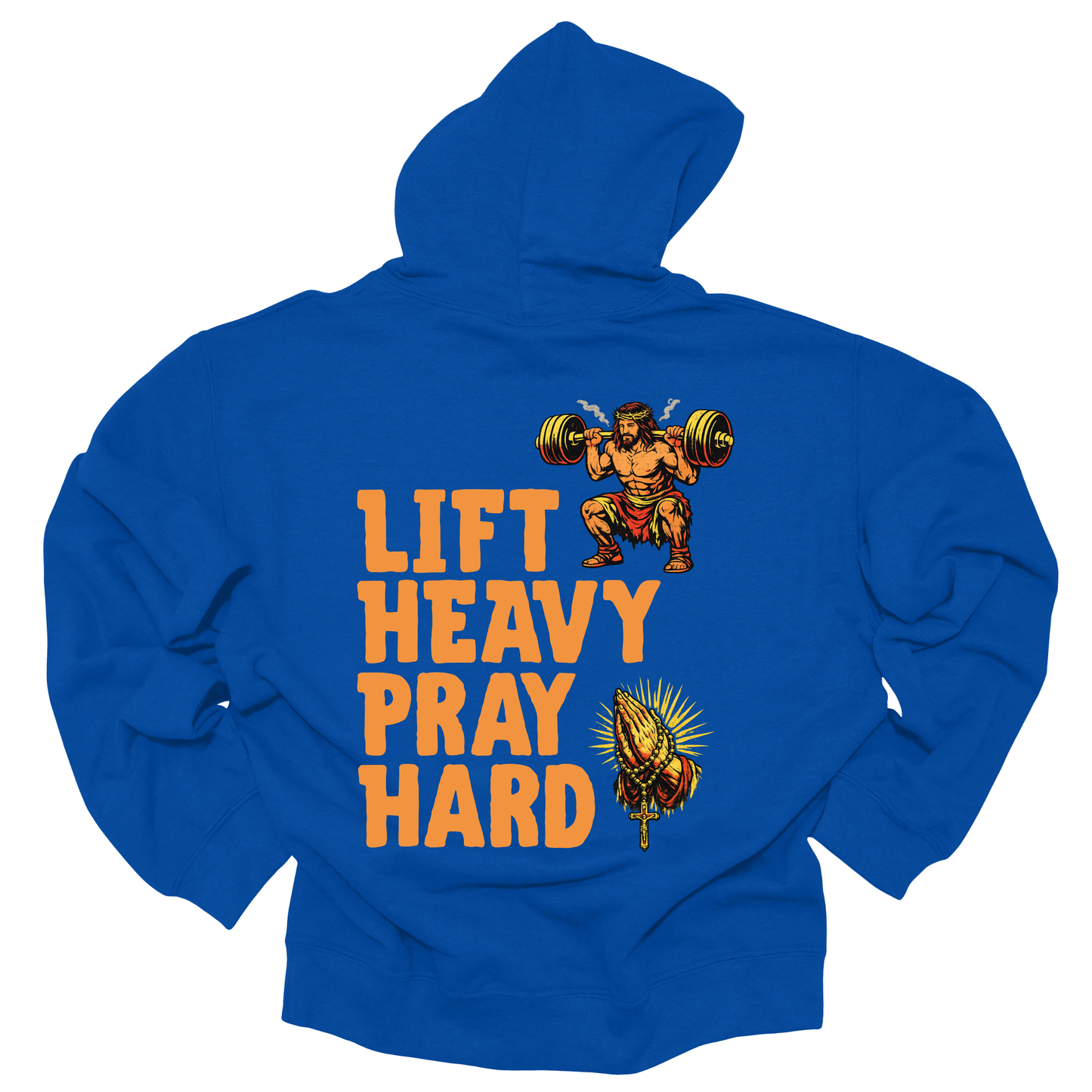 Hoodie - "Lift Heavy Pray Hard" Fitness Hoodie (Gym Motivation, Faith & Strength)
