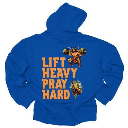 Hoodie - "Lift Heavy Pray Hard" Fitness Hoodie (Gym Motivation, Faith & Strength)