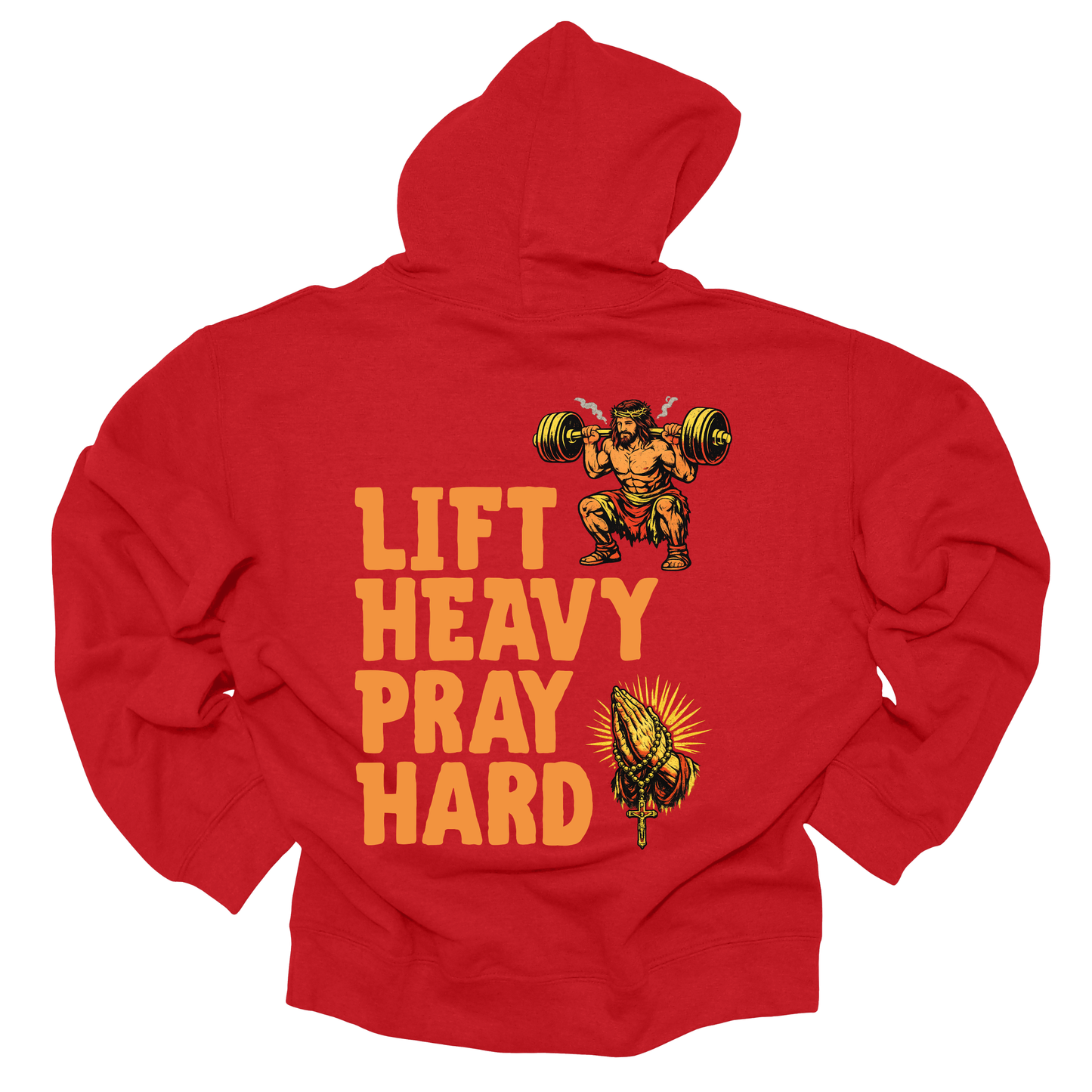 Hoodie - "Lift Heavy Pray Hard" Fitness Hoodie (Gym Motivation, Faith & Strength)