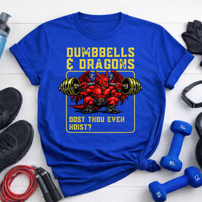 T-Shirt - "Dumbbells & Dragons: Dost Thou Even Hoist?" Fantasy Weightlifting Tee