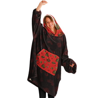 DND Dumbbells & Dragons Gym Lover Oversized Hoodie Blanket - AOP