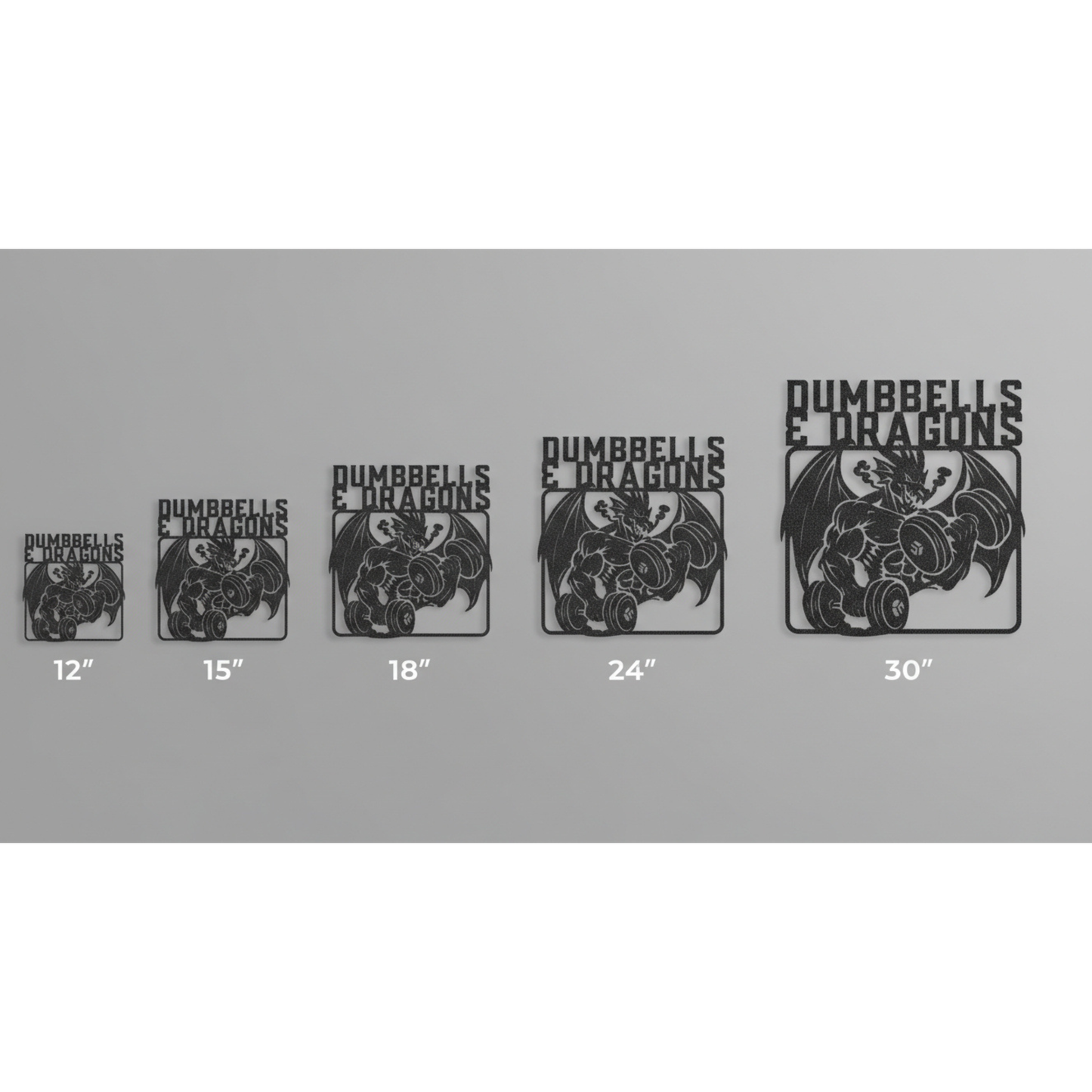 Dumbbells & Dragons Gym Metal Art Sign Steel Wall Decor