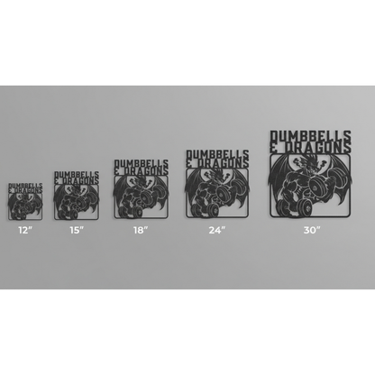 Dumbbells & Dragons Gym Metal Art Sign Steel Wall Decor