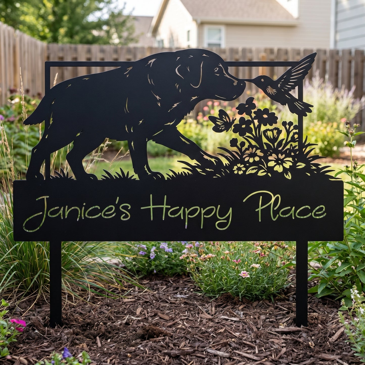 Personalized Garden Metal Art Custom Steel Wall Decor