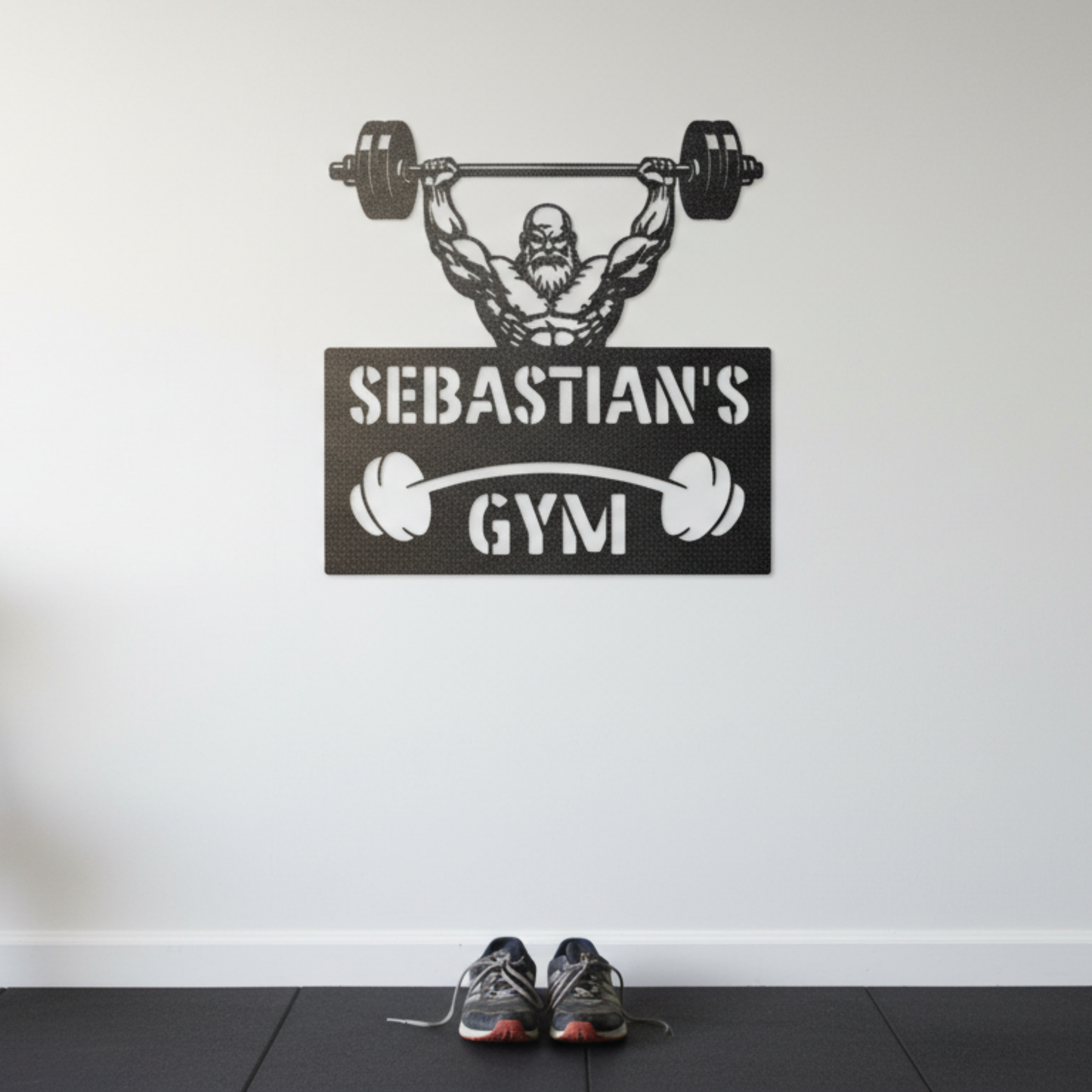 Personalized Home Gym Old Man Lifting Metal Wall Art Gym Sign Steel Design