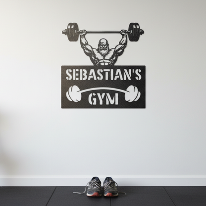 Personalized Home Gym Old Man Lifting Metal Wall Art Gym Sign Steel Design