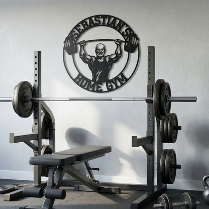 Custom Home Gym Metal Sign | Personalized Gym Wall Art | Weightlifting Steel Decor | Military Press Metal Art