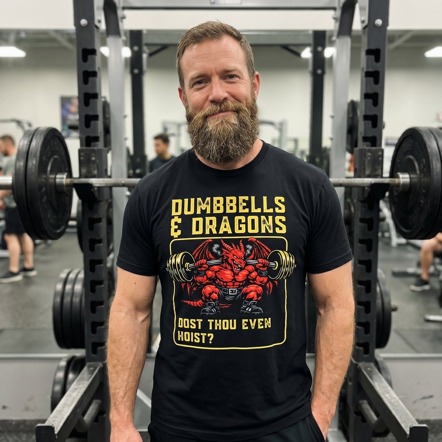 T-Shirt - "Dumbbells & Dragons: Dost Thou Even Hoist?" Fantasy Weightlifting Tee